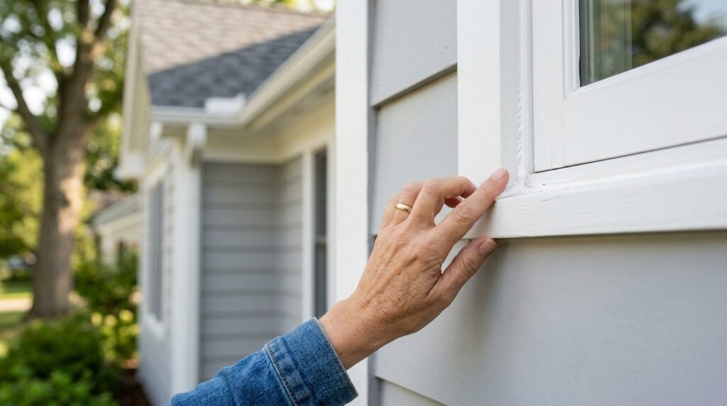 Photorealistic close-up stock photo of a homeowners hand to