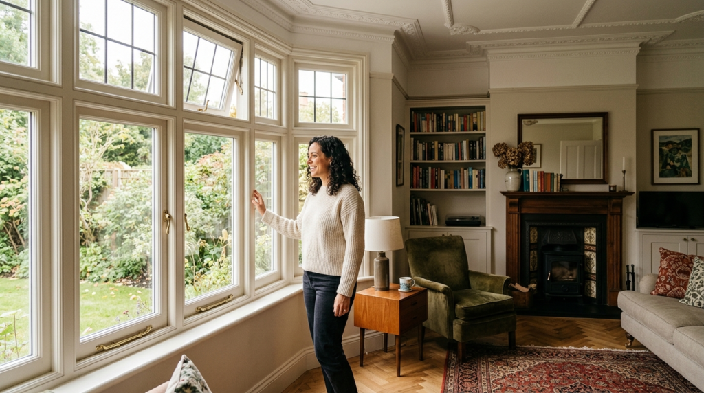 Lifestyle photograph of a homeowner in a renovated period li